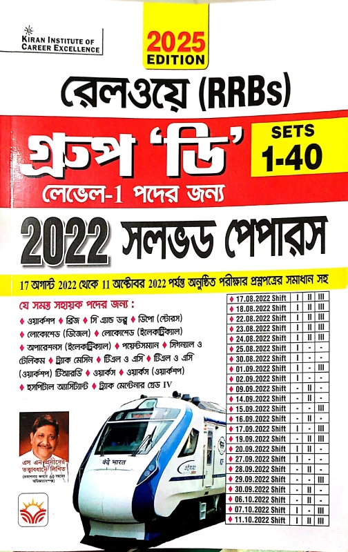 Railway Group D – Lvl 1 – 2025 edition | 2022 solved papers | Kiran