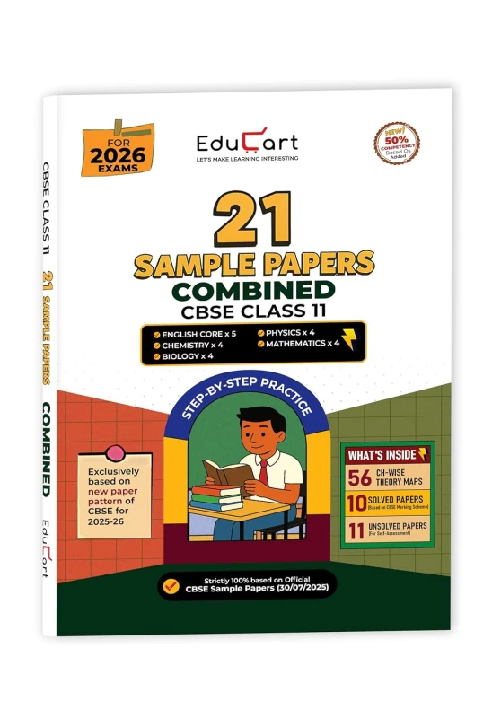 Educart CBSE Class 11 Combined Sample Papers| Physics, Chemistry, Maths, Biology & English|Agrawal Group Of Publications